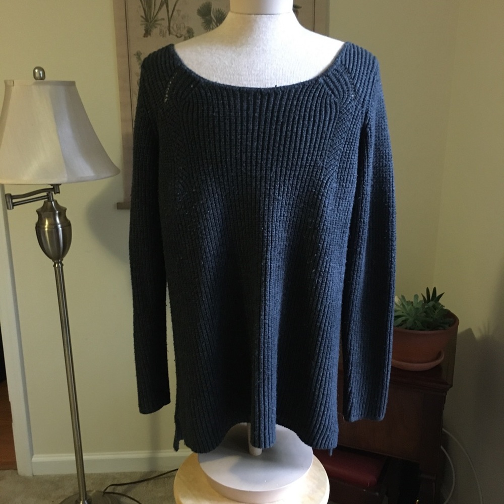 Long Grey Knit Sweater